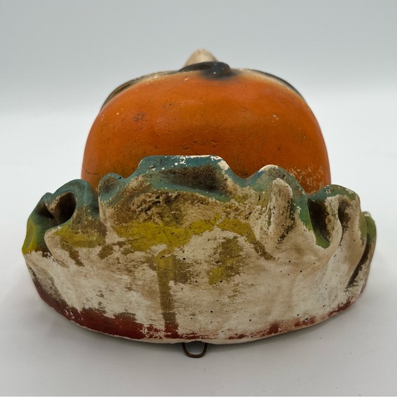 Vintage Chalkware String Holder Cigar Smoking Pierrot Creepy Macabre Clown Face - Picture 5 of 6